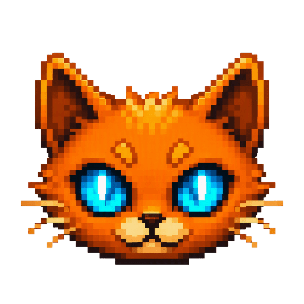 Cat To Own official orange pixel-cat mascot logo